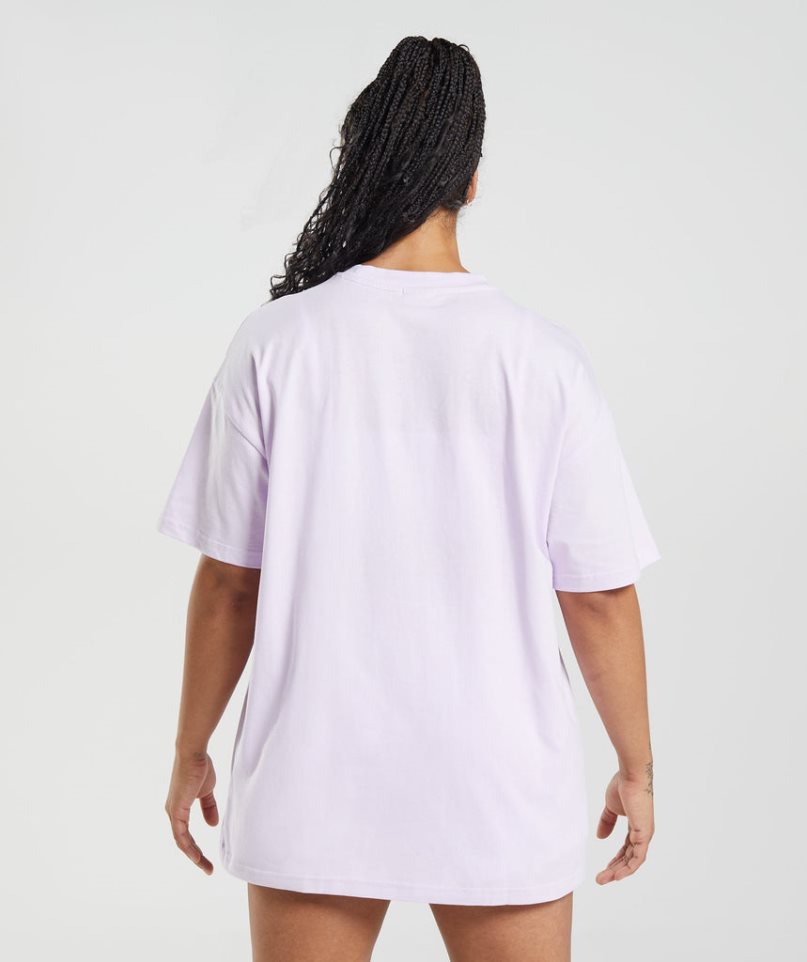 Women's Gymshark Legacy Oversized T-Shirts Light Purple | NZ 1YNLVZ